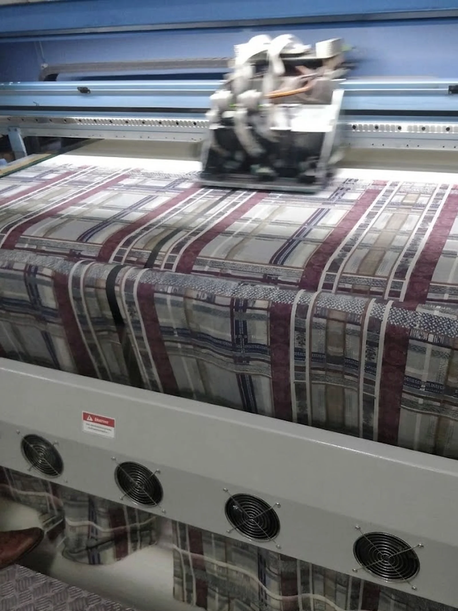 Check design printing on fabric