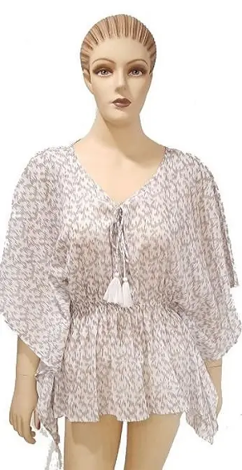 Printed cotton kaftan top