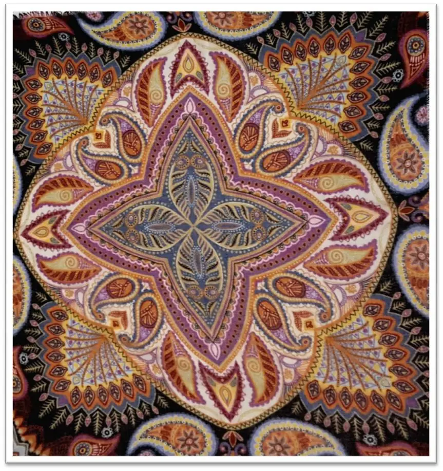 Detailed mandala print on fabric