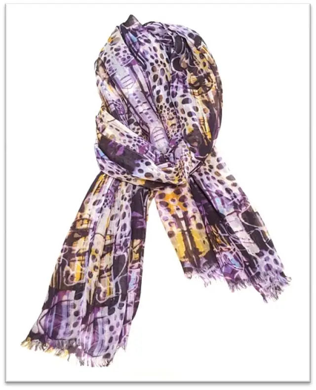 Lilac animal-print scarf