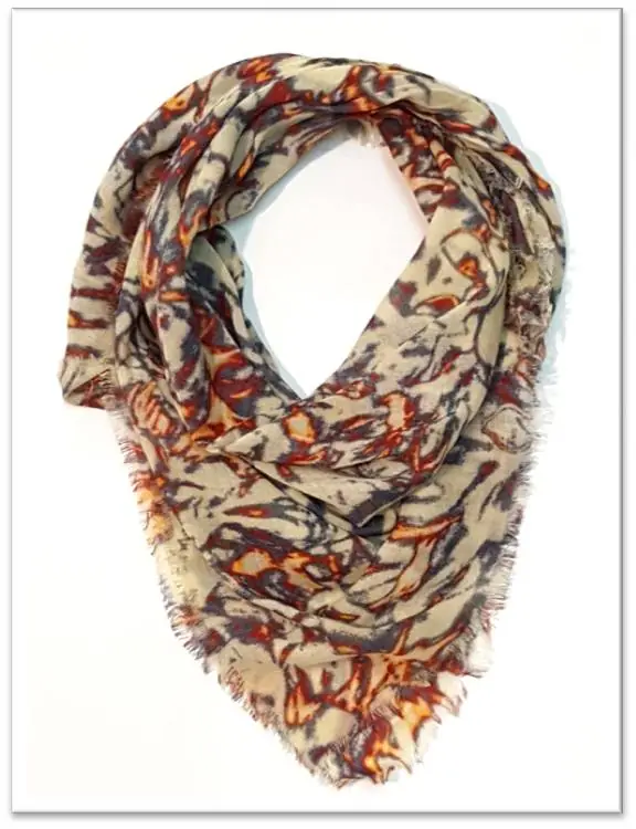 Printed wool scarf